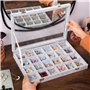 BELLE VOUS Boite a Bijoux Femme - Boîte à Bijoux Femme en Velours avec 24 Sections et Couvercle - Organisateur Modulable pour Ra