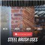 Brosse métallique à main – Brosse métallique rigide avec poignée en fer, fil robuste pour enlever la rouille, la maçonnerie et l