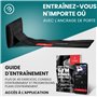 BeMaxx Anneaux de Gymnastique en Bois + Support Porte & Livre d’Exercices | Set Gymnaste & Sangle de Sécurité Graduées | Anneau