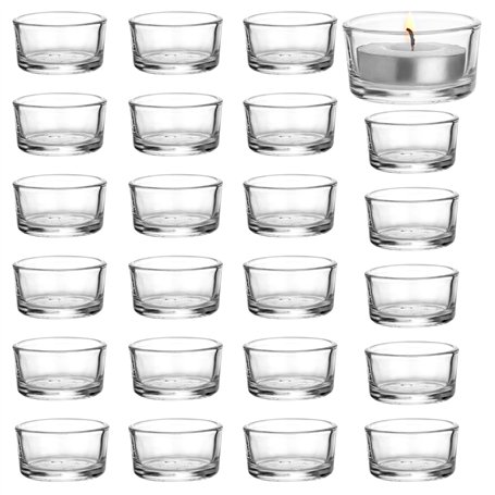 BELLE VOUS Photophore Verre Transparent (Lot de 24) - 4