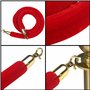 Belle Vous Lot de 2 Corde Barriere en Velours Rouge - L150 x D3,5 cm - Crochets Mousquetons en Or Poli pour Poteau de Guidage -