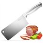 Joeji's Couteau de Cuisine en Acier Inox 17 cm - Couperet Style Asiatique Chinois Japonese avec Manche Durable et Ergonomique -