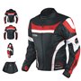 A-pro Blouson Oxford Nylon Homme Textile CE Protections Thermique Moto rouge L