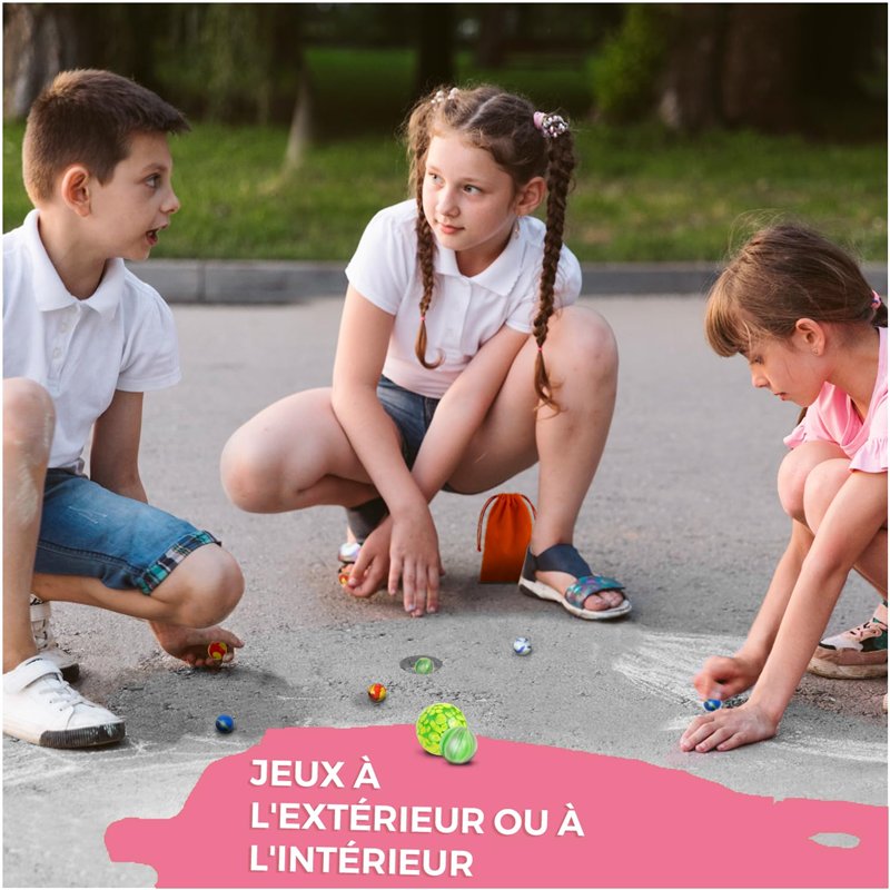 Image secondaire de KLEINTOBER | 25 Billes Premium | Set de Billes pour Jouer | Pépites Rares de Soleil | Instructions pour 5 Jeux | Billes en Verre