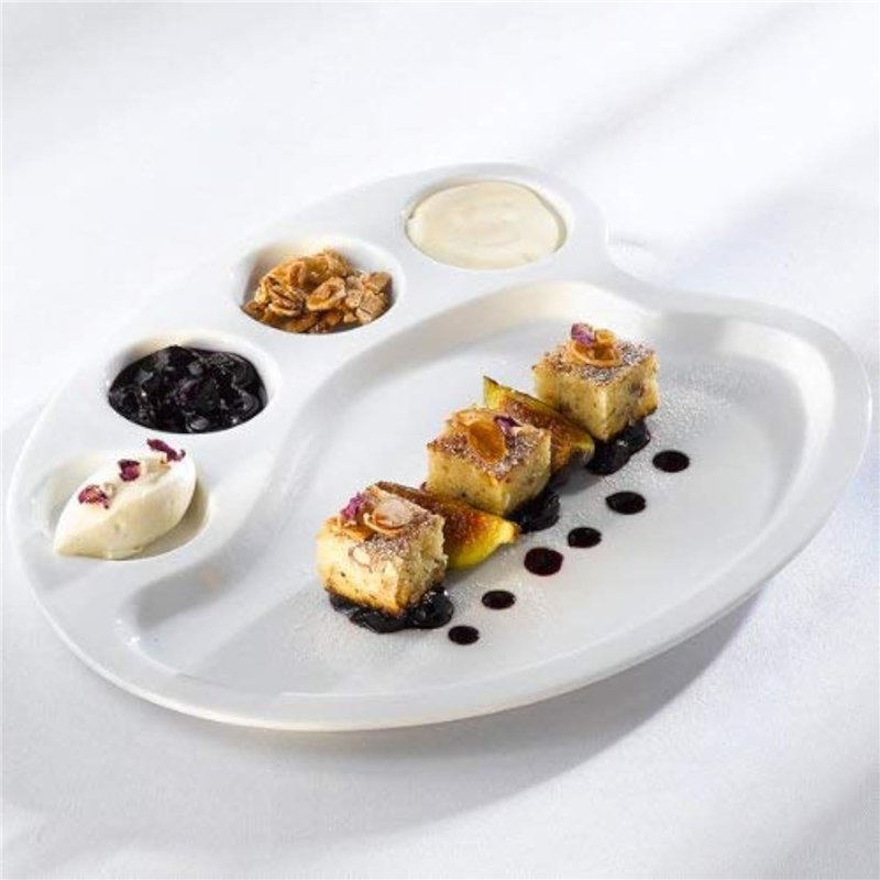 COSY & TRENDY HP1372 Assiette à fondue Porcelaine, 23,8X28,3 cm, White