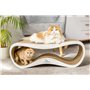 Griffoir pour Chats Carton Ondulé Herbe à Chat Lui MYKOTTY Blanc 75 x 26 x 25 cm Produit Européen Grattoir Chat