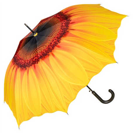 VON LILIENFELD Parapluie Canne Grand Robuste Ouverture Automatique Résistant au Vent Fleur Tournesol