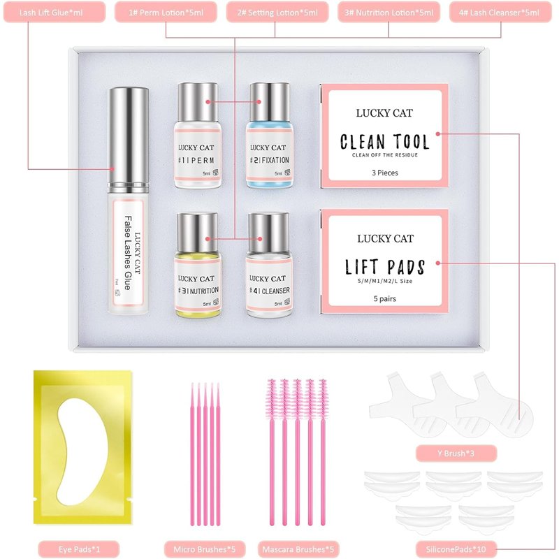 Image secondaire de Kit Rehaussement de Cil,kit d'extension de Cils Perm Lash Lift,Semi-Permanent Curling Perming Wave Convient pour le salon