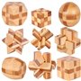 Chonor 9 Pièces 3D Puzzle Casse Tete en Bois - Classique Brain Teaser IQ Puzzle Éducatif Jouet Jeu Jigsaw pour Enfants et Adulte