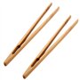 PULABO Lot de 2 pinces à grille-pain en bambou naturel - Pinces à pain - 18 cm - Excellente qualité et pratique