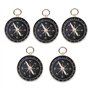 JZK 5 PCS 44mm Boussole de Poche en Métal avec Boucle sur Dessus pour Porte-clés Pandant