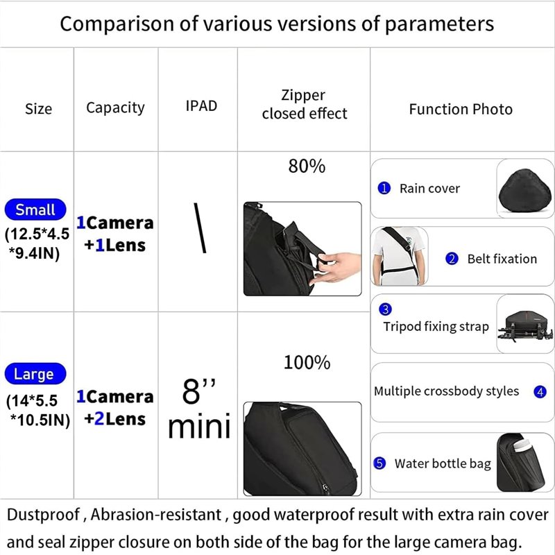 Image secondaire de CADeN Sac bandoulière pour appareil photo DSLR/SLR Nikon Canon Sony Mirrorless Reflex