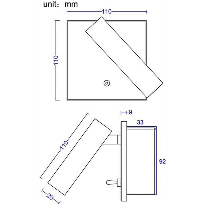 Image secondaire de RCYF LED Chambre lampe de chevet Hôtel encastré Ingénierie liseuse, tête de lit Hôtel moderne Focused lampe d'éclairage Accent,