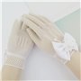 SwirlColor Courts élégantes Satin Bow trous Gants résille poignet Gants Longueur de fille pour Flower Girls
