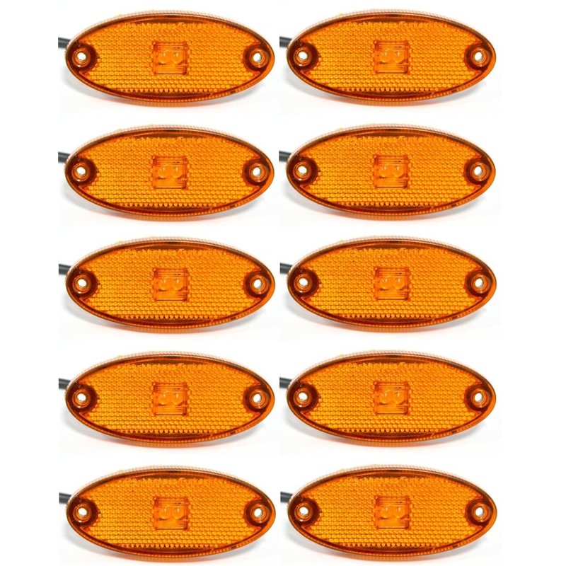 10 x LED SMD ovales Orange 12 V Feux de gabarit latéraux pour van, bus, voiture, camion, caravane