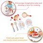 Hape Set de Service Cuisine Blanc - Casserole, Pot en Bois, Assiettes, Couverts - Jeu d'Imitation Cuisine en Bois - Enfants de 3