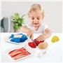 Hape Viandes & Poissons à Découper - Jeu d'Imitation Cuisine en Bois - Enfants de 3 ans et Plus - Accessoires Dinette Réalistes