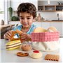 Hape Panier de Viennoiseries en Tissu - Jeu d'Imitation Enfants de 18 Mois et Plus - Accessoires Dinette Réalistes - Fait en Feu