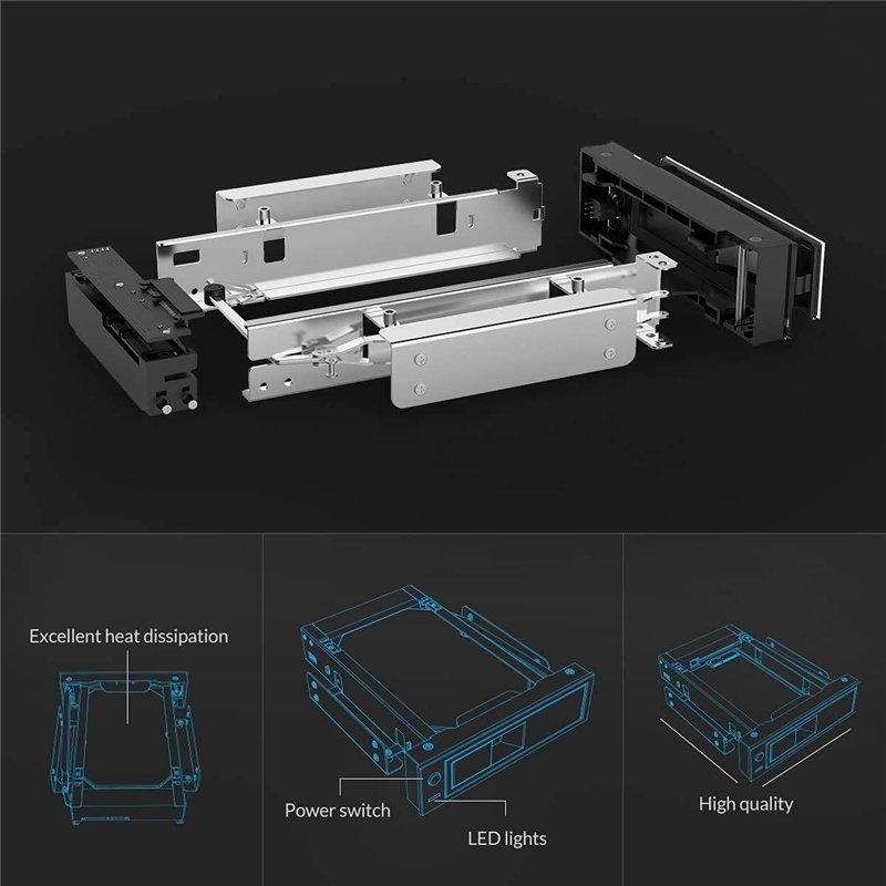 Image secondaire de ORICO Support Mobile de 5,25 Pouces Trayless pour Disque Dur 3,5