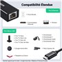 UGREEN Adaptateur Réseau Micro USB vers RJ45 Ethernet Compatible avec Chromecast Google Home TV Stick Câble Alimentation 1M