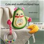 TUMAMA Jouet Hochet Bebe 0 2 3 4 6 8 9 12 Mois, Jeux Poussette d Eveil Bébé 0-6 Mois Avec Le Miroir La Voix, Peluche Fruits Joue