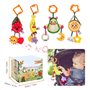 TUMAMA Jouet Hochet Bebe 0 2 3 4 6 8 9 12 Mois, Jeux Poussette d Eveil Bébé 0-6 Mois Avec Le Miroir La Voix, Peluche Fruits Joue