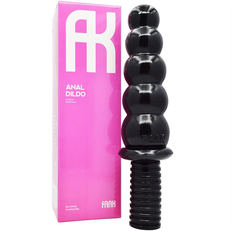 Gode anal érotique sex toys, FAAK Gode multi-boules avec poignée, 7,3'' amateurs de plug anal, FAAK gode à perles plaisir anal