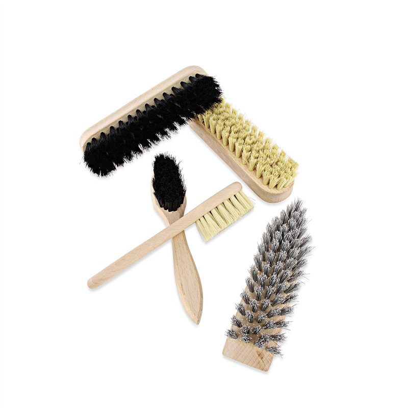 Image secondaire de Lenzen Set de Brosses à Chaussures I Kit de 5 Pièces: 2 Brosses de Polissage, 2 Brosses pour Appliquer le Cirage, 1 Brosse Dure