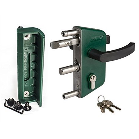 loci Nox Vert lakz P1 Prix valeur Jardin Boîtier de serrure de porte (polyamide et mécanisme en acier inoxydable) avec smkqf2 po