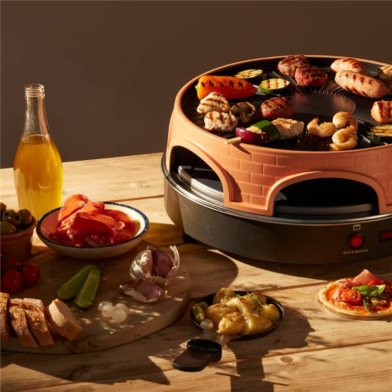 Image secondaire de Emerio PO-113255.4 Four à raclette et à pizza Terre cuite/Noir One Size