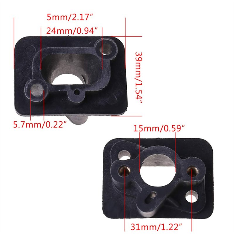 Image secondaire de WOWOWO 2 pièces 40-5 43CC 52CC débroussailleuse collecteur d'admission carburateur connecteur de Base