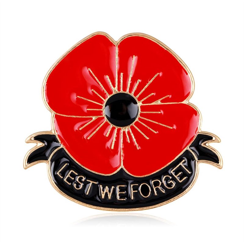 YAQINUO Broche coquelicot rouge avec inscription « Lest We Forget » pour homme et femme