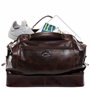 SID & VAIN Sac de Voyage Compartiment Chaussures Kingston Cuir véritable | fourre-Tout Besace Week-End XL Grand Marron | Sac Spo