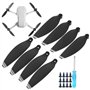 Shanrya Lame d'hélices, 8 pales d'ailes d'hélices légères pour Accessoires de Drone pour Mavic Mini Bordure Argent Noir