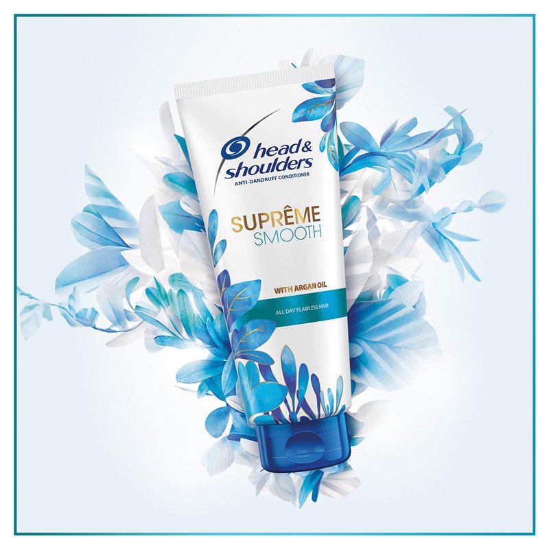Image secondaire de Head & Shoulders, Après Shampoing Antipelliculaire, Suprême Lisse, pour Cheveux Lisses, à l’Huile d’Argan, lot de 3x220 ml