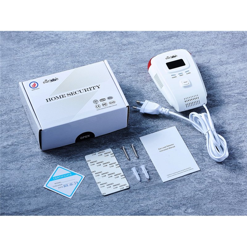 Image secondaire de Détecteur de Fuite de Gaz LPG/Gaz Naturel/Gaz de ville Capteur, Plug-in, Propane/Butane/Méthane, Alarme avec voix et lumière st