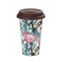 DeLonghi DLSC065 Tasse isotherme en céramique 295ml avec couvercle en silicone Motif fleurs, Ceinture