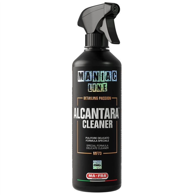 Mafra, Maniac Car Detailing Line, Alcantara Cleaner, Nettoyeur délicat avec formule spéciale, efficace sur les taches tenaces et