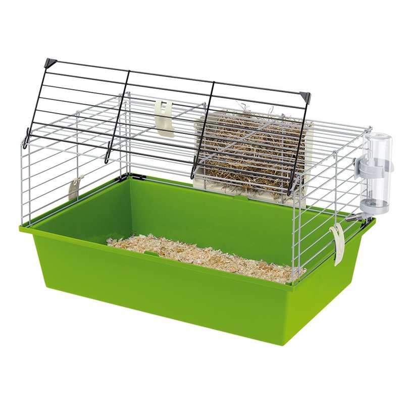 Ferplast Cage pour Cochons d'Inde, Cage Rongeur, Accessoires Inclus: Mangeoire, Abreuvoir, Grande Ouverture Supérieure avec Gril