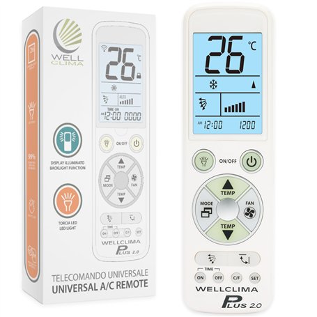 Wellclima Plus 2.0 – Télécommande Universelle pour climatiseur avec la Plus Large compatibilité du marché