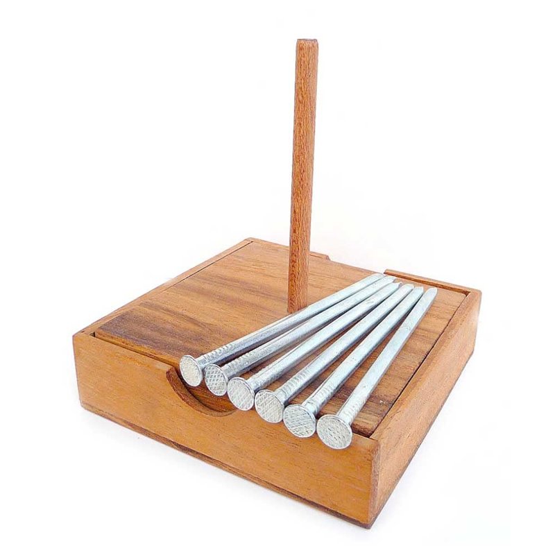 Logica Jeux Art. Clous Équilibrés - Casse-Tête en Bois Précieux - Difficulté 5/6 Incroyable - Collection Leonardo da Vinci