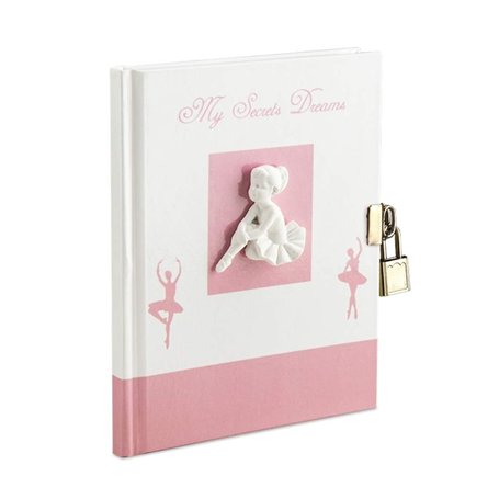 Mareli Journal secret avec ballerine en plâtre et cadenas en métal pour fille