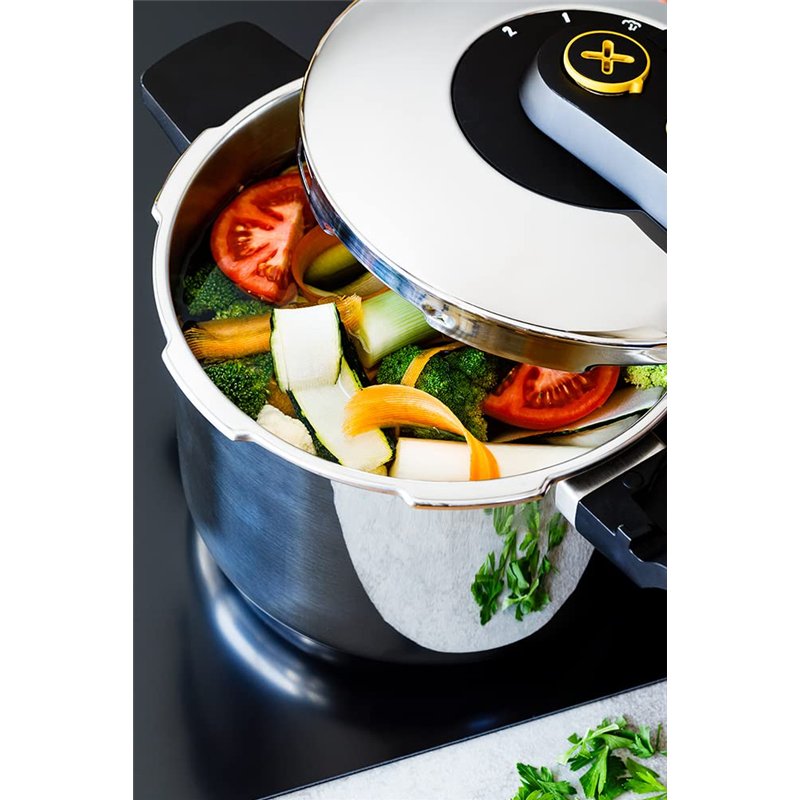 Image secondaire de BRA Excellent | Lot de 2 Autocuiseurs Rapides 4 et 7 L, Ouverture Type Ciseaux, Acier Inoxydable 18/10, Facile à Utiliser et sûr