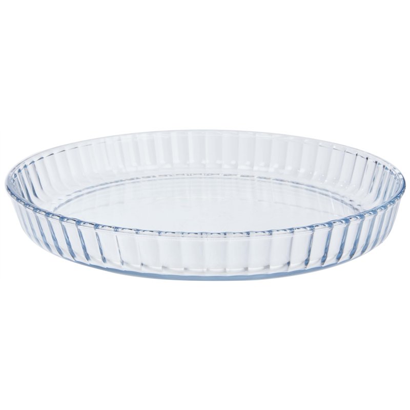 Ibili 480528 Moule à Tarte Dentelé, Verre, Transparent, 28 x 3,5 cm