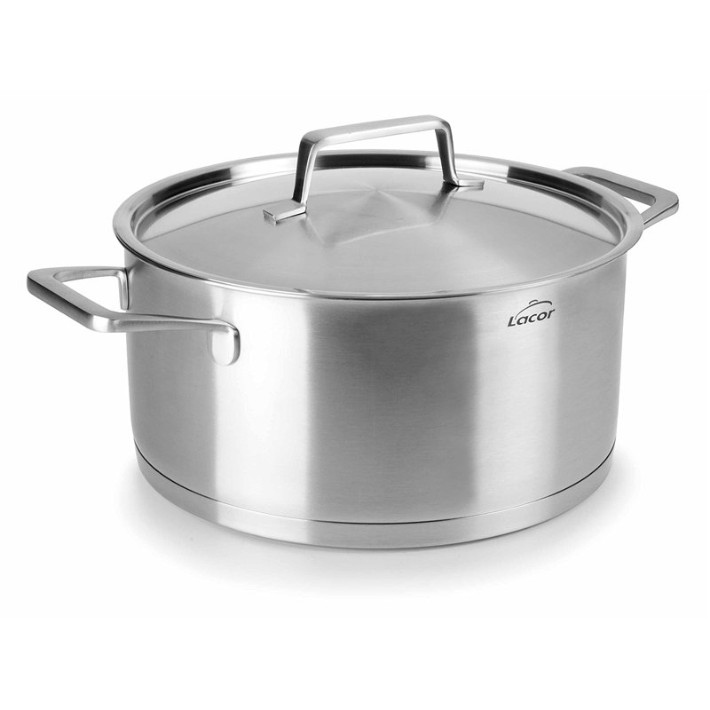 LACOR 45024 Foodie Faitout Foodie avec Couvercle Acier INOX 24 x 11,5 cm