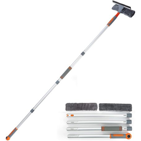 Nettoyeur de fenêtre Professionnel 2 en 1 avec Tige d'extension
