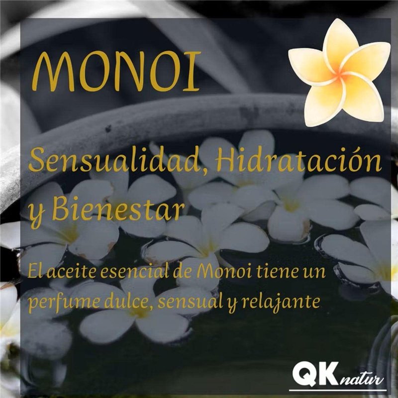 Image secondaire de QKnatur - Huile de Massage Relaxante fleur de Monoï - BIO - 200ml - Pour des Massages Corporelles - Monoi