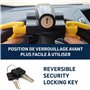 BLOKAUTO 9595 Antivol Voiture Haute Sécurité, Canne Bloque Volante Plus Visible et Dissuasif, Verrouillage Plus Pratique Presse 