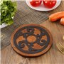 Dessous de Plat en Bois et métal - Rond - Diamètre : 20 cm - Qualité supérieure - Résistant à la Chaleur - pour casseroles Chaud