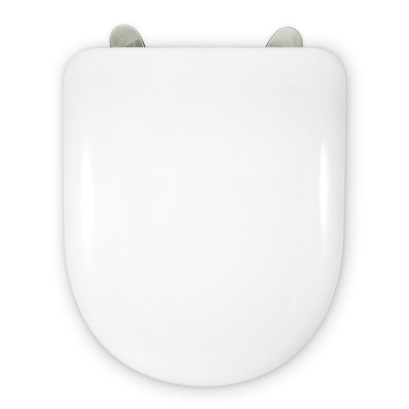 ABATTANT WC COMPATIBLE | CHARNIÈRE SPÉCIALE EXTRA LONGUE ACIER INOX | FORME D U | RÉGLABLE ET DECLIPSABLE | FACILE INSTALATION E